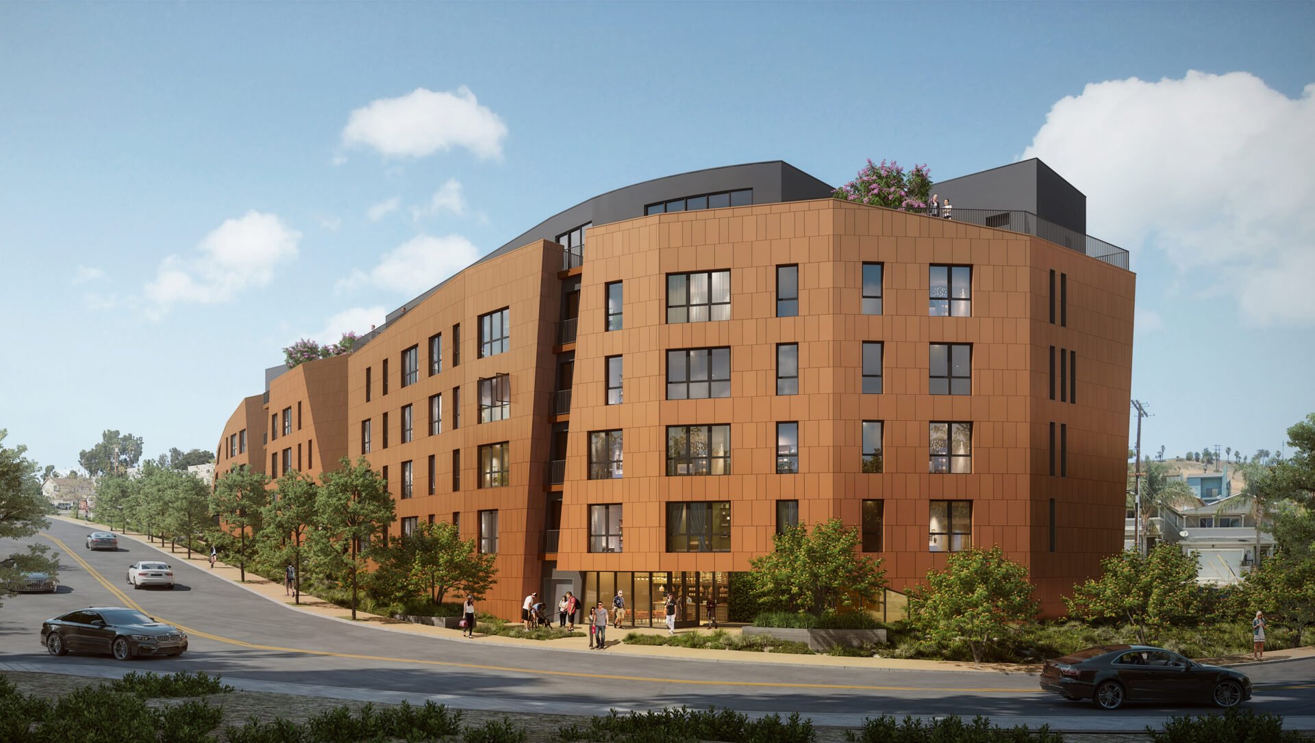 Rendering of exterior of 950 Stadium Way project