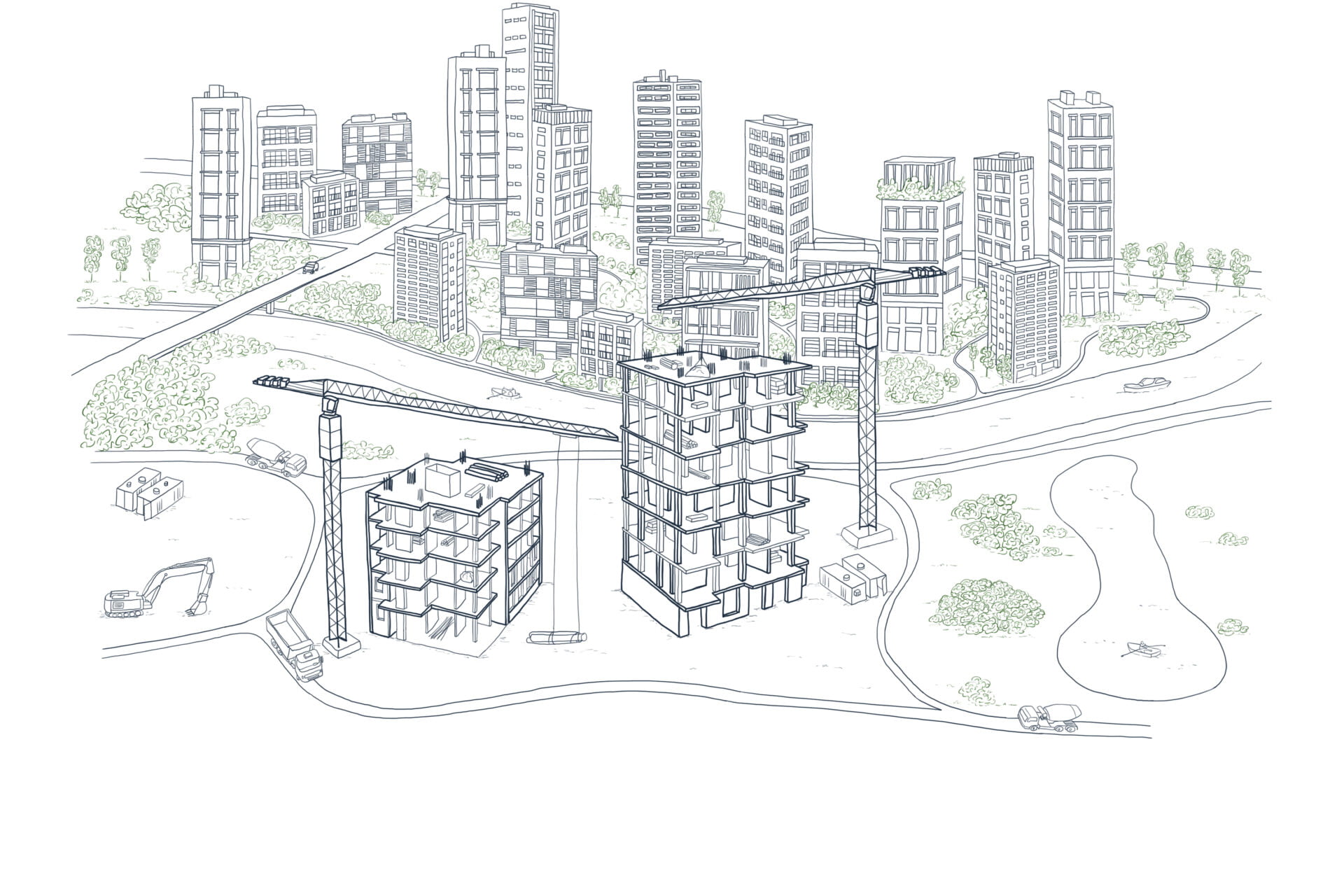 Building development illustration